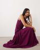Lace & Beads Lace & Beads high neck sleeveless pleated drop waist chiffon maxi dress in fig-Red - 2
