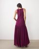 Lace & Beads Lace & Beads high neck sleeveless pleated drop waist chiffon maxi dress in fig-Red - 4