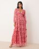 Lace & Beads Lace & Beads long sleeve maxi dress in red and pink floral - 1