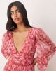 Lace & Beads Lace & Beads long sleeve maxi dress in red and pink floral - 3