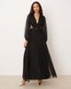 Lace & Beads Lace & Beads plunge neck dropped hem tulle maxi dress in black - 1