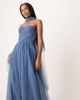 Lace & Beads Lace & Beads scarf neck corset tulle maxi dress in ethereal blue - 4