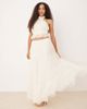 Lace & Beads Lace & Beads shirred backless top in ivory - part of a set-White - 3