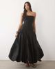 Lace & Beads Lace & Beads taffeta strapless drop waist bubble hem maxi dress in black - 1