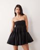 Lace & Beads Lace & Beads taffeta strapless tiered skirt mini dress in black - 1