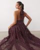 Lace & Beads Lace & Beads textured halter neck ruffle skirt maxi dress in burgundy polka dot-PURPLE - 2