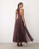 Lace & Beads Lace & Beads textured halter neck ruffle skirt maxi dress in purple polka dot - 4