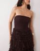 Lace & Beads Lace & Beads tulle bandeau tiered ruffle maxi dress in chocolate-Brown - 2
