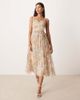 Lace & Beads Lace & Beads tulle corset midi dress in soft brown floral - 1