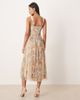 Lace & Beads Lace & Beads tulle corset midi dress in soft brown floral - 3