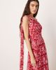 Lace & Beads Lace & Beads tulle one shoulder scarf neck maxi dress in red floral print - 2