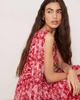 Lace & Beads Lace & Beads tulle one shoulder scarf neck maxi dress in red floral print - 3