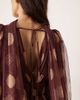 Lace & Beads Lace & Beads tulle scarf neck mini dress in rose brown polka dots - 4