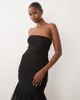 Lace & Beads Lace & Beads tulle square neck fishtail maxi dress in black - 2