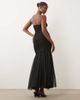 Lace & Beads Lace & Beads tulle square neck fishtail maxi dress in black - 4