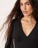 Lace & Beads Lace & Beads v-neck sheer balloon sleeve ruffle hem maxi dress in black - 4