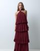 Lace & Beads Petite Lace & Beads Petite tulle halter neck tiered maxi dress in burgundy - 1