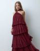 Lace & Beads Petite Lace & Beads Petite tulle halter neck tiered maxi dress in burgundy - 4