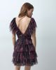 Lace & Beads Petite Lace & Beads Petite tulle plunge neck tiered ruffle mini dress in black floral - 3