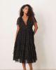 Lace & Beads Plus Lace & Beads Plus V-neck tulle midi dress in black polka dot - 1