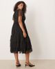 Lace & Beads Plus Lace & Beads Plus V-neck tulle midi dress in black polka dot - 3