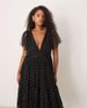 Lace & Beads Plus Lace & Beads Plus V-neck tulle midi dress in black polka dot - 4
