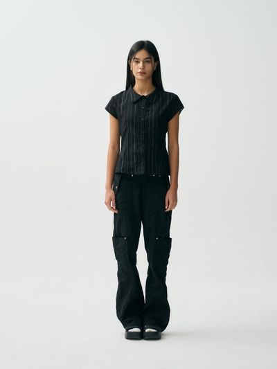 LACEREMONIE Mate Linen Cargo Pants / Black