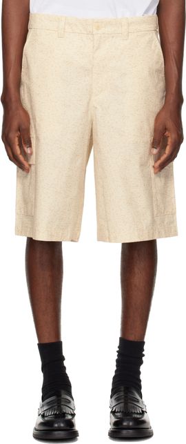 Lacoste Lacoste Beige Straight Fit Printed Bermuda Shorts