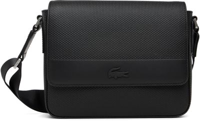 Lacoste Lacoste Black Chantaco Leather Messenger Bag
