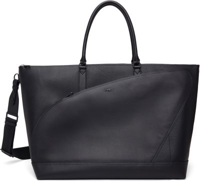 Lacoste Lacoste Black 'Club Lacoste' Grain Leather Weekend Tote