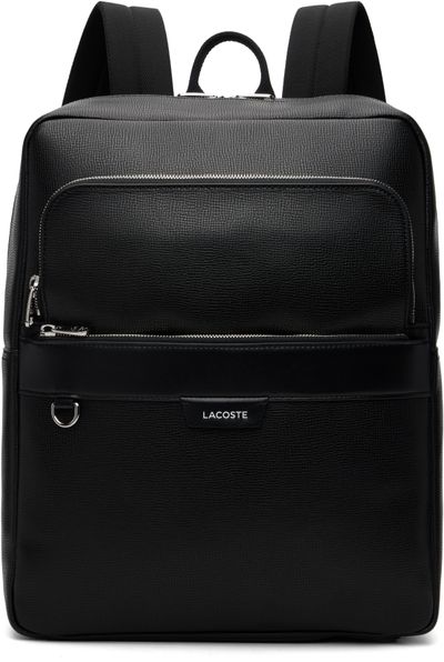 Lacoste Lacoste Black Ossian Leather Backpack
