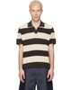Lacoste Lacoste Brown & Off-White Striped Sweater Polo - 1