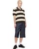 Lacoste Lacoste Brown & Off-White Striped Sweater Polo - 4