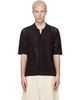 Lacoste Lacoste Brown Lacy Knit Crocodile Shirt - 1