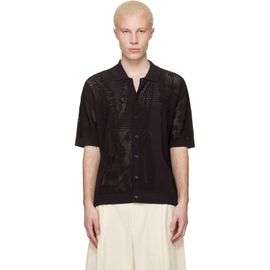 Lacoste Lacoste Brown Lacy Knit Crocodile Shirt