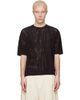Lacoste Lacoste Brown Relaxed Fit Short Sleeved Sweater Top - 1