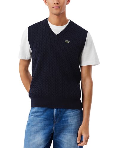 Lacoste Lacoste Cable Knit Cotton Sweater Vest