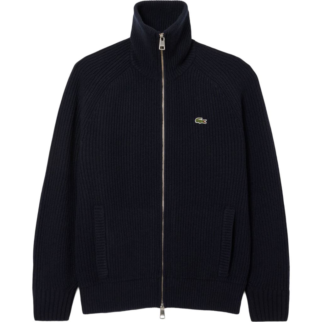 Lacoste Lacoste Classic Fit Wool Rib Zip Cardigan