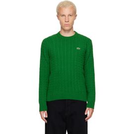 Lacoste Lacoste Green Cable Knit Cotton Sweater