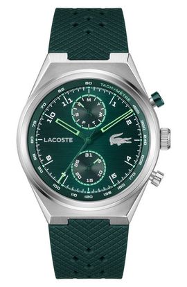 Lacoste Lacoste Line Racer Green Multifunction Silicone Strap Watch, 43mm 