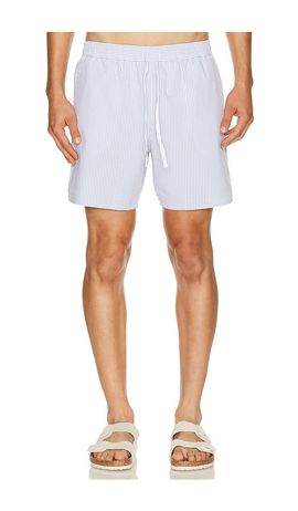 Lacoste Lacoste Mid Length Striped Textured Swim Trunks