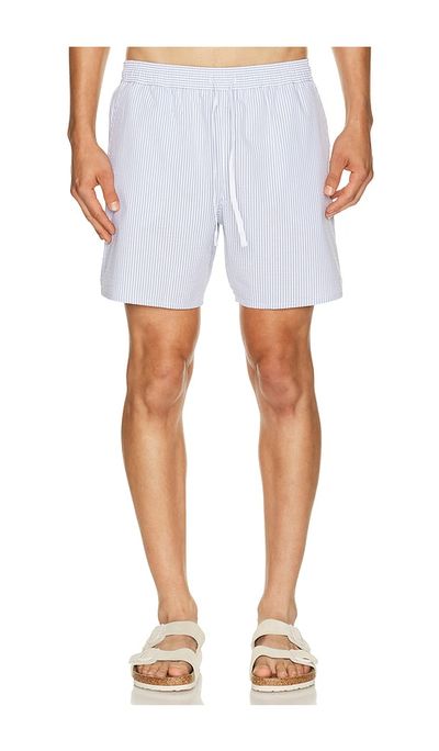 Lacoste Lacoste Mid Length Striped Textured Swim Trunks