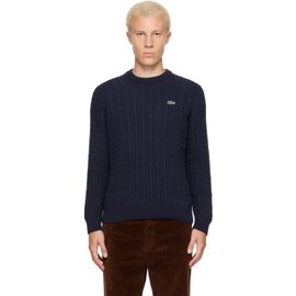 Lacoste Lacoste Navy Cable Knit Cotton Sweater