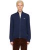 Lacoste Lacoste Navy Zipped High Neck Cotton Sweater - 1