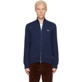 Lacoste Lacoste Navy Zipped High Neck Cotton Sweater