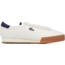 Lacoste Lacoste Off-White & Navy Aura Leather Sneakers