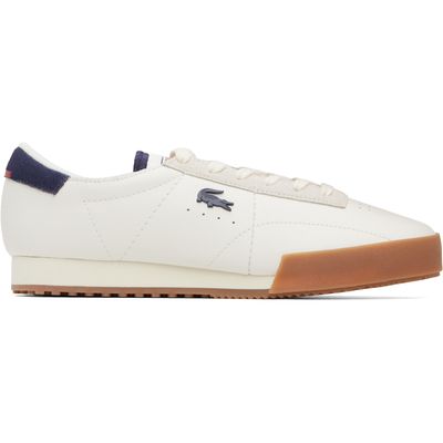 Lacoste Lacoste Off-White & Navy Aura Leather Sneakers