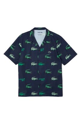 Lacoste Lacoste Print Short Sleeve Button-Up Shirt