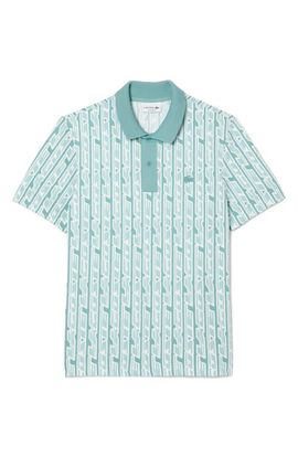 Lacoste Lacoste Regular Fit Print Stretch Cotton Blend Polo Shirt