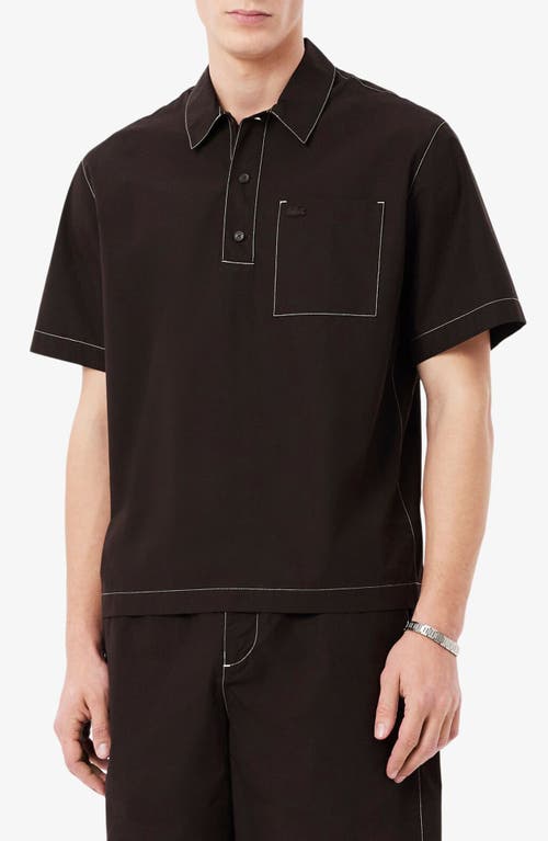 Lacoste Lacoste Topstitch Detail Woven Cotton Shirt